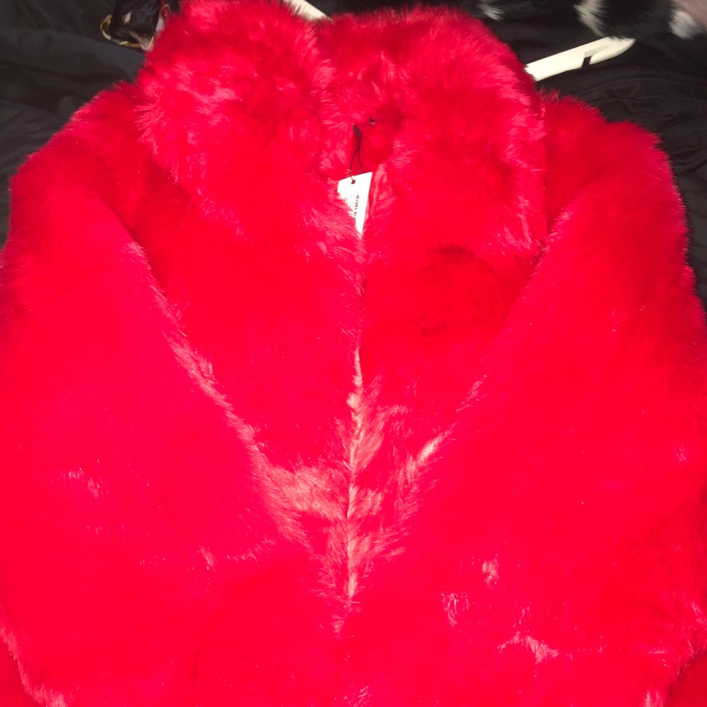 Faux Fur red coat
